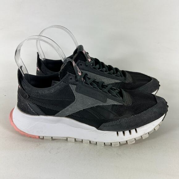 Reebok CL Legacy Sneaker Womens 7.5 Black Lace Up Low Top Running Athletic Shoes - Picture 2 of 10